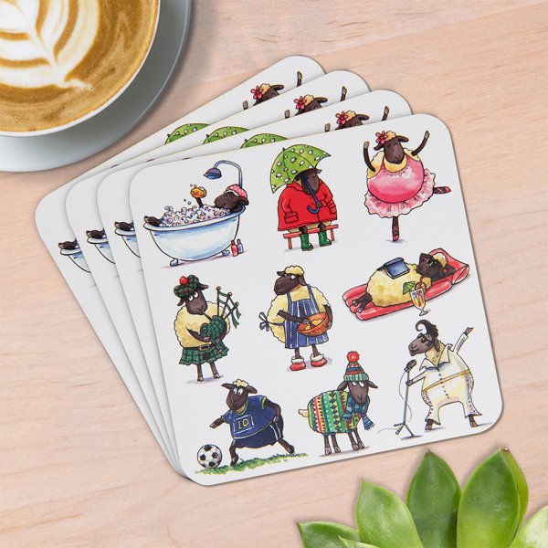 SHEEP COASTERS SET 4