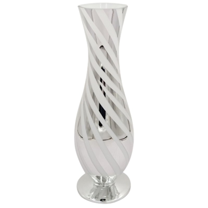 SILVER & WHITE VASE 40 CM Lesser & Pavey