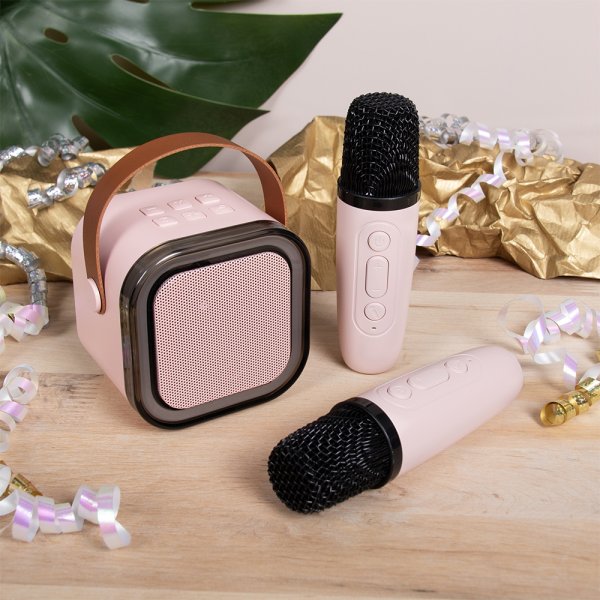 KARAOKE MACHINE 2 MICS PINK