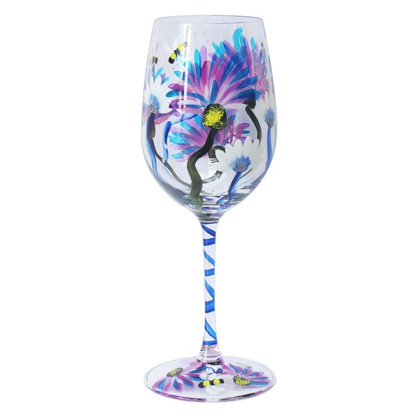 THISTLES & BEES WINE GLASS