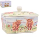 HIGHLAND COW BUTTER DISH