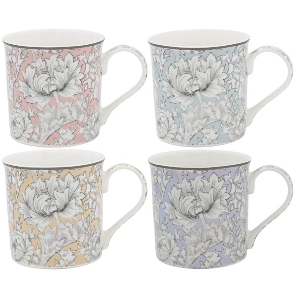 CHRYSANTHEMUM MUGS SET 4