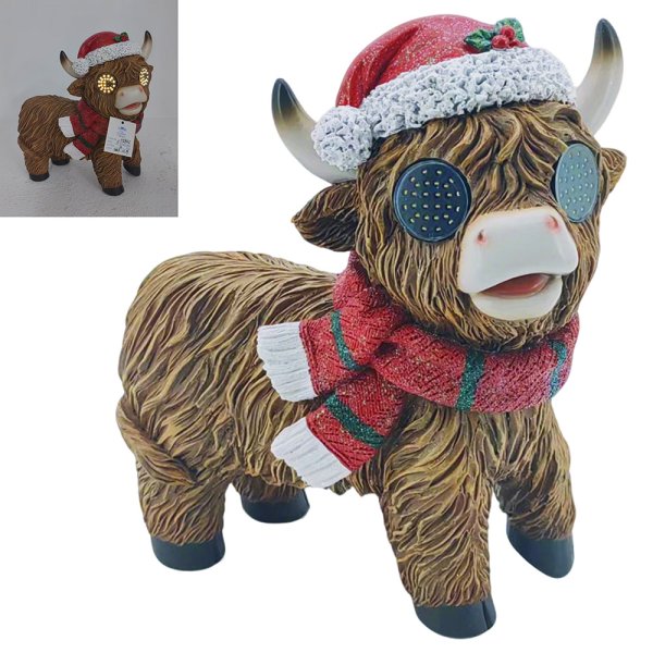 STANDING HIGHLAND COW WITH LED
