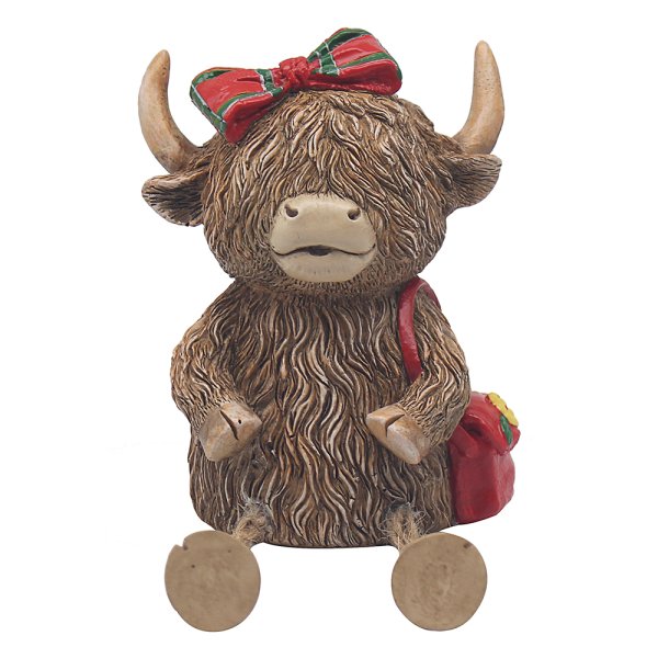 HIGHLAND COW MBANK TARTAN BOW