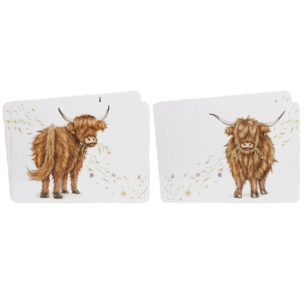 HIGHLAND COW PLACEMATS SET 4