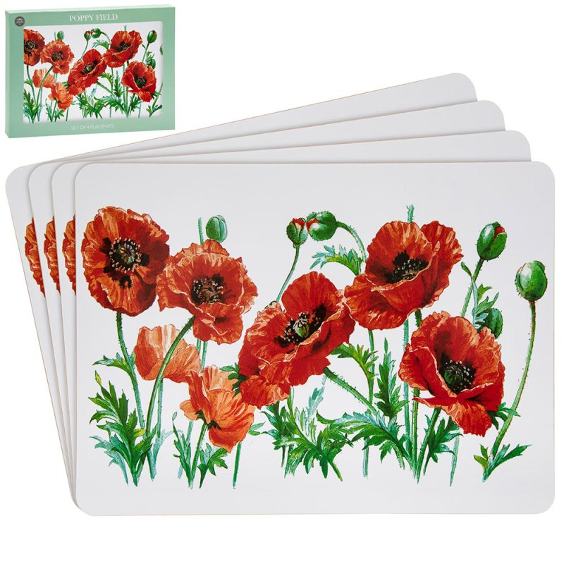 POPPY PLACEMATS SET 4 Lesser & Pavey