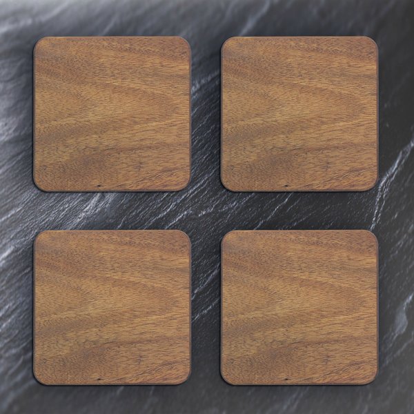 WOOD COASTERS SET 4