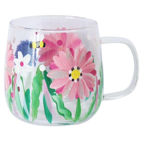 ALLIUMS & BEES GLASS CUP