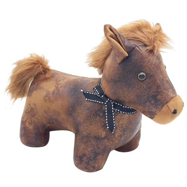 FAUX LEATHER PONY DOORSTOP