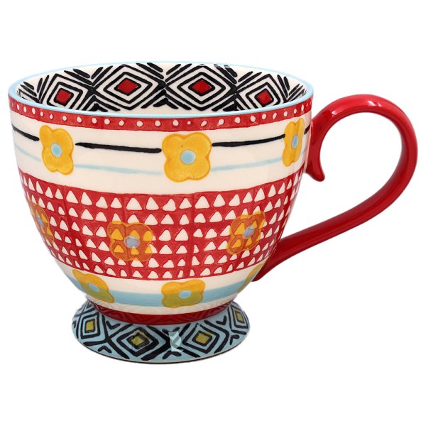 HAND PAINTED FOOTED MUG