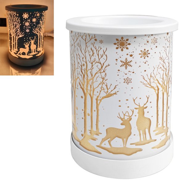 XMAS REINDEER AROMA LAMP WHT