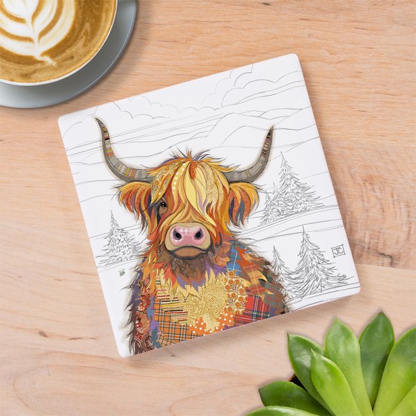 CAMERON HIGHLAND COW COASTER