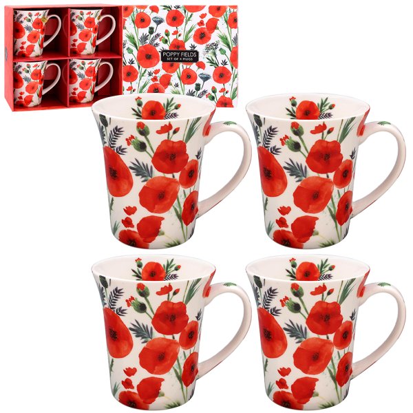 POPPY MUGS SET OF 4