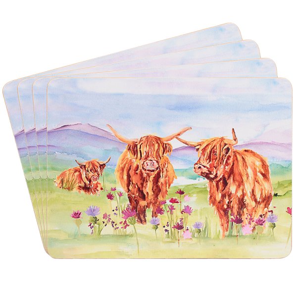 HIGHLAND COW PLACEMATS SET 4