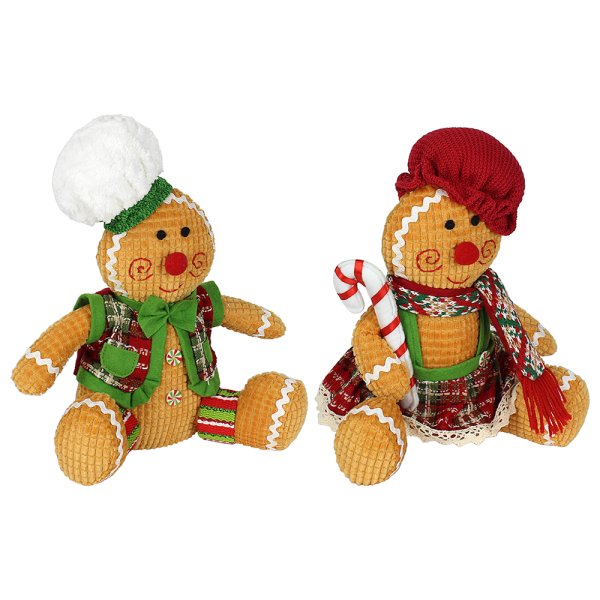 GINGERBREAD SITTING 11" 2 ASST