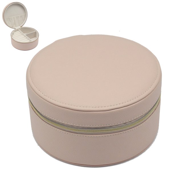 JEWELLERY BOX ROUND PINK