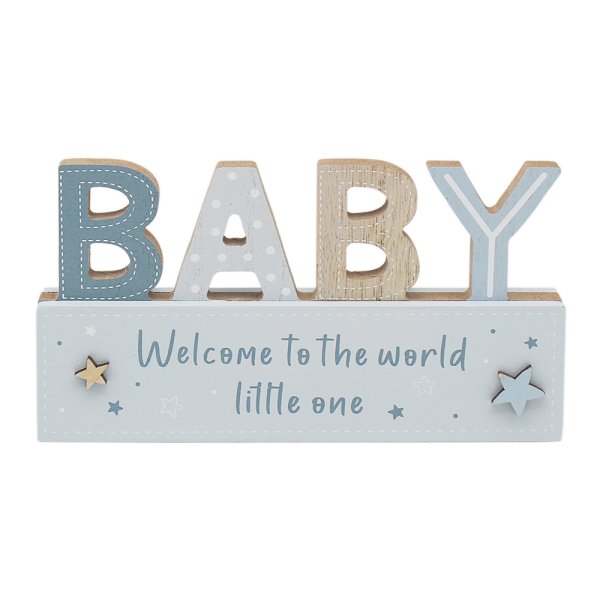 BABY STANDING PLAQUE BLUE