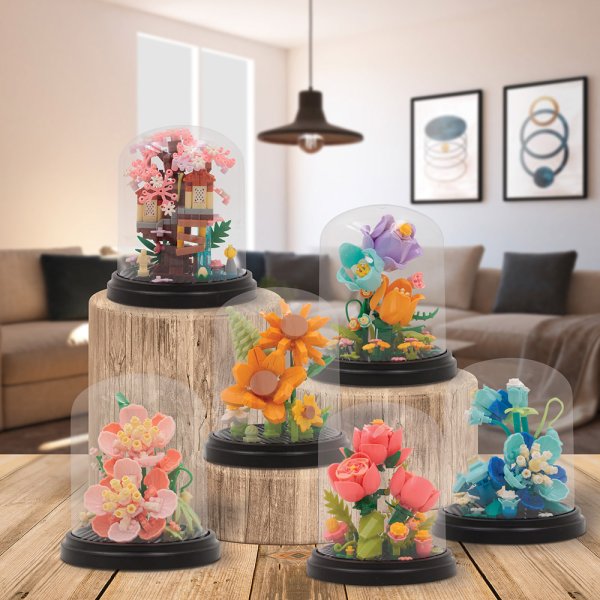 MINI BRICKS FLOWERS 6 ASST