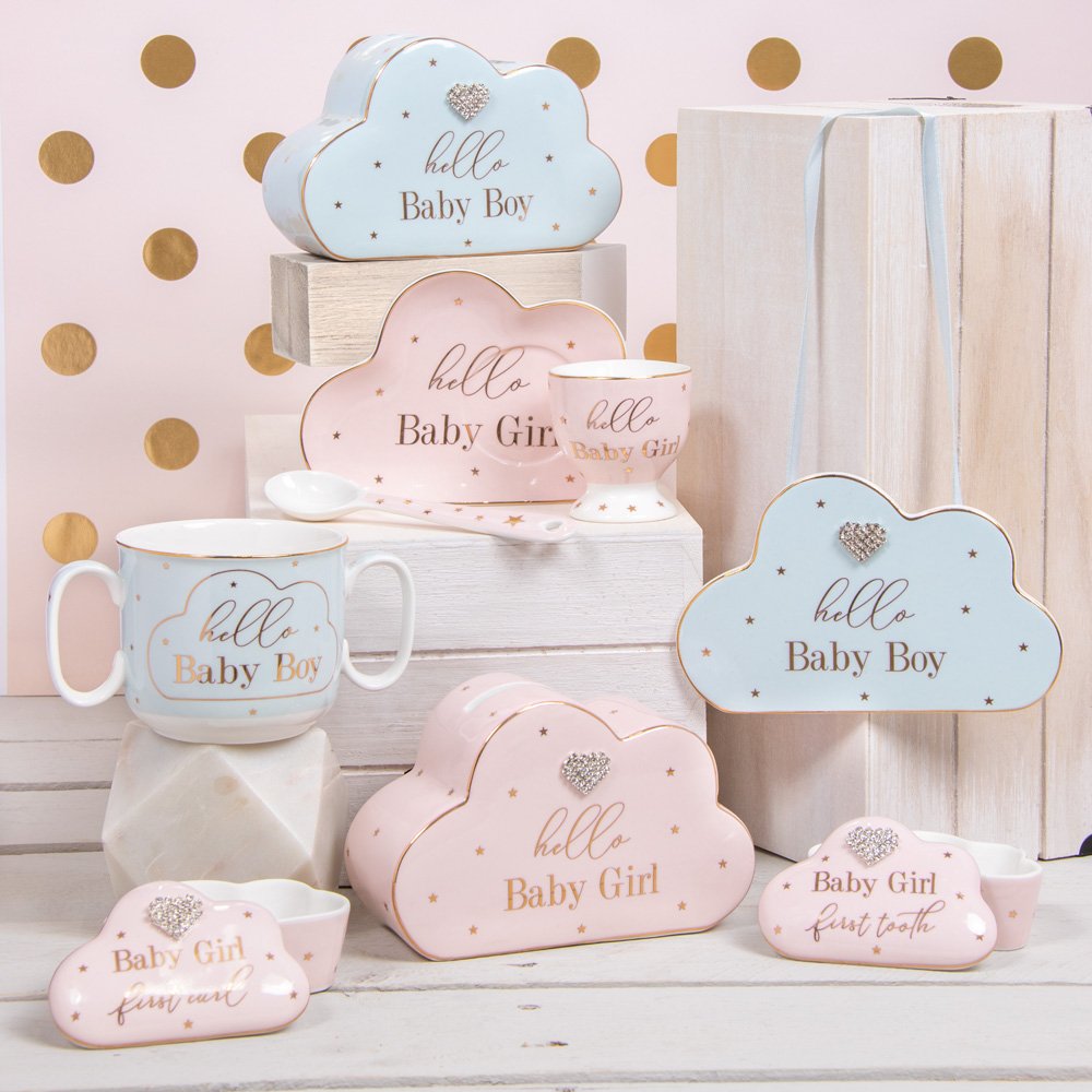Mad Dots First Curl Trinket Box Baby Girl Christening Gift 