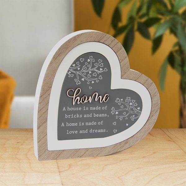 HOME 3D HEART PLAQUE