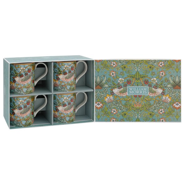 STRAWBERRY THIEF MUGS SET 4