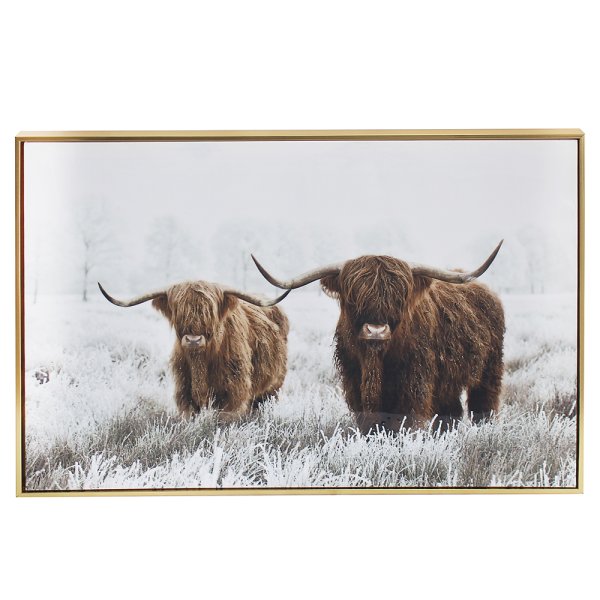 HIGHLAND COW W/BABY WALL ART