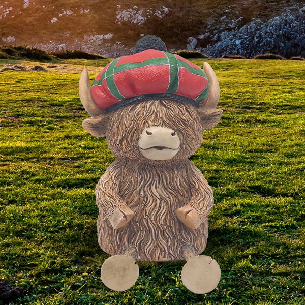 HIGHLAND COW MONEY BANK TARTAN
