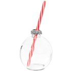 BAUBLE DRINKING GLASS WITHSTRW