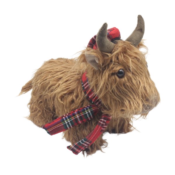 HIGHLAND COW DOORSTOP TARTAN