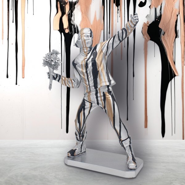 DRIP ART FLOWER THROWER SILVER