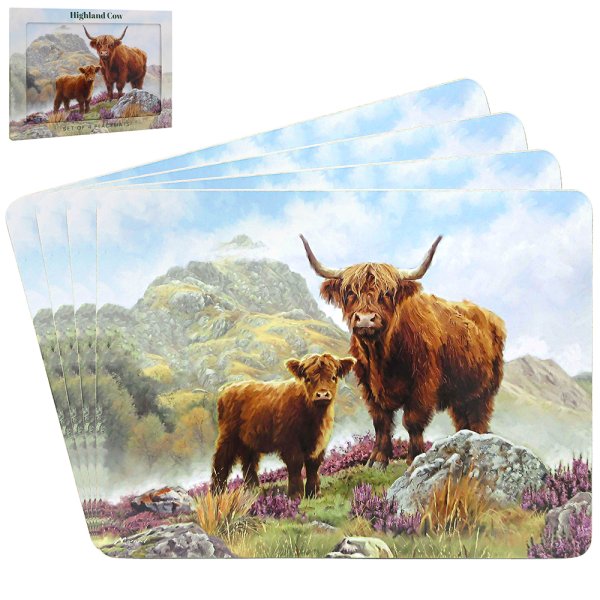 HIGHLAND COW PLACEMATS SET 4