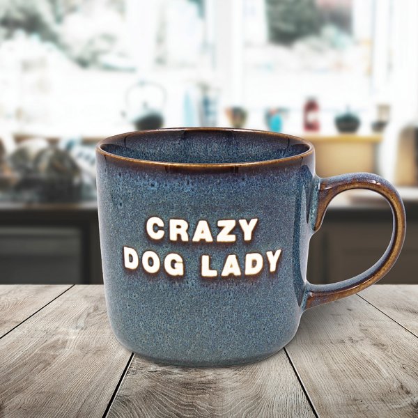 CRAZY DOG LADY MUG -BLUE