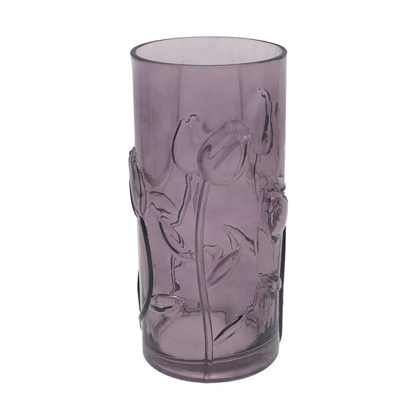 LILAC FLORAL GLASS VASE SML