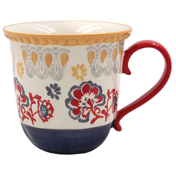 HAND PAINTED FLORAL MUG