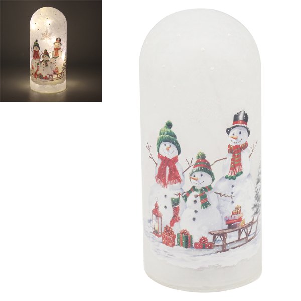 SNOWMEN LED FROSTED BELL