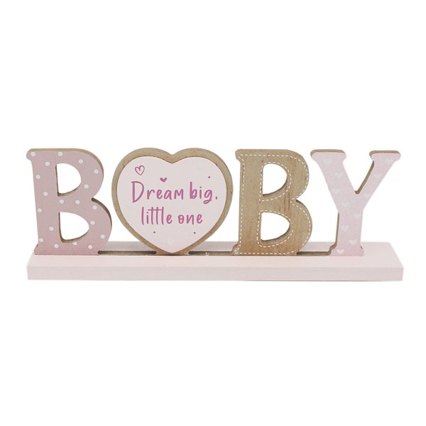 BABY STANDING PLAQUE PINK