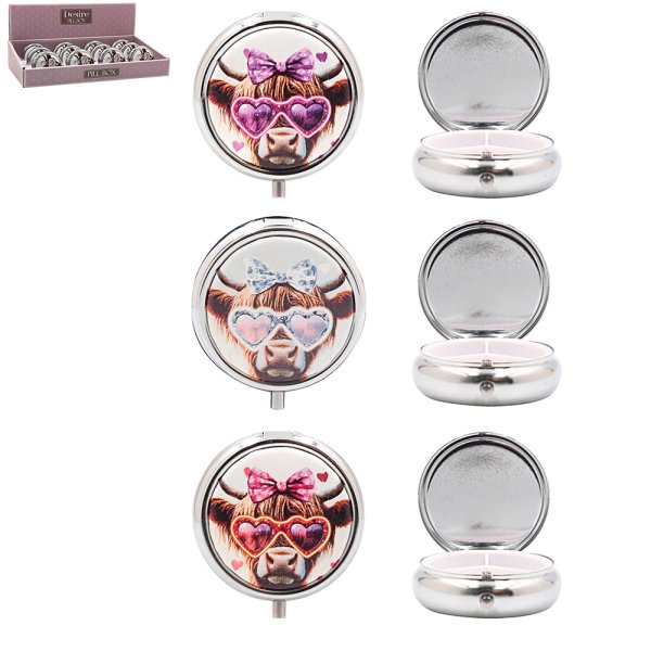 HIGHLAND COW PILL BOX 3 ASST