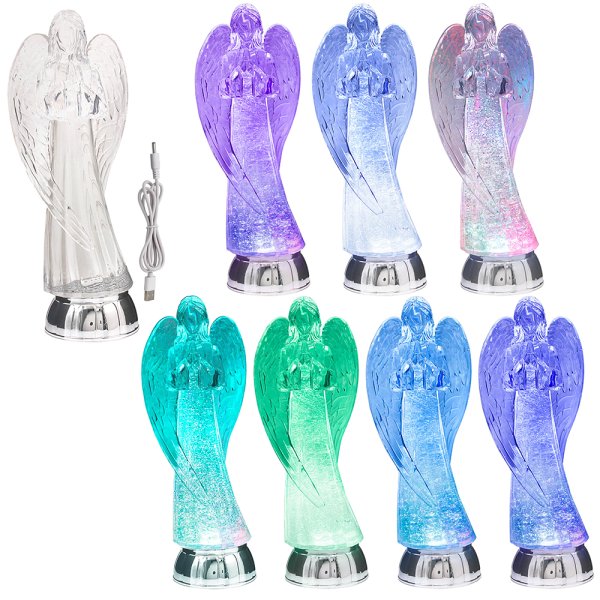 ANGEL PRAYING LED&GLITTERWATER
