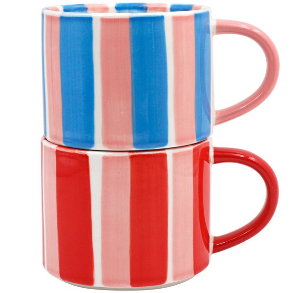 STRIPES STACKING MUGS SET 2