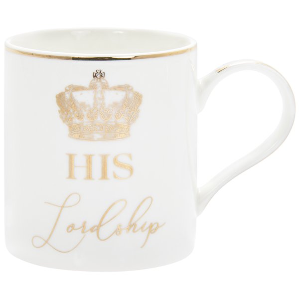HER LADYSHIP & HIS LORDSHIP  MUGS IN INDIVIDUAL GIFT BOXES CHINA SET OF 2