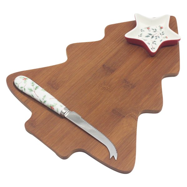 CHEESE BOARD WITH KNIFE&DISH