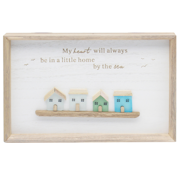 GLASS ART PLAQUE HOME BY SEA