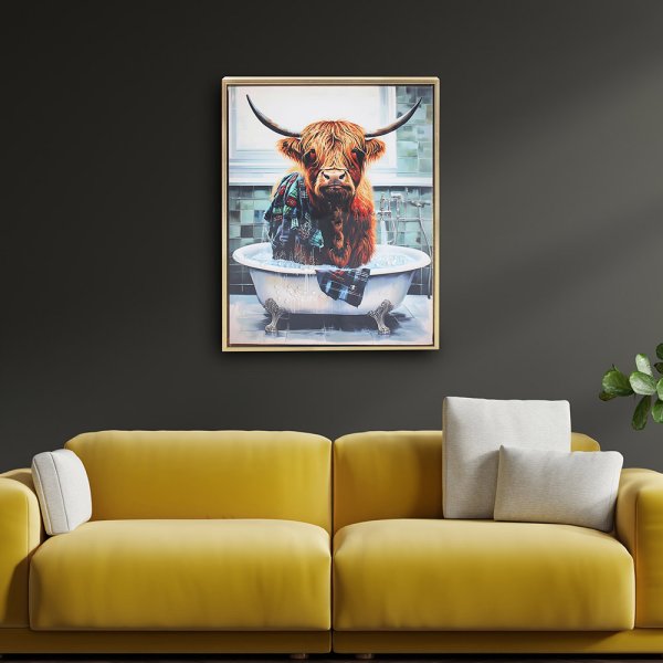 HIGHLAND COW BATH WALL ART