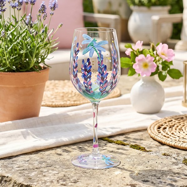 LAVENDER&BEES WINE GLASS