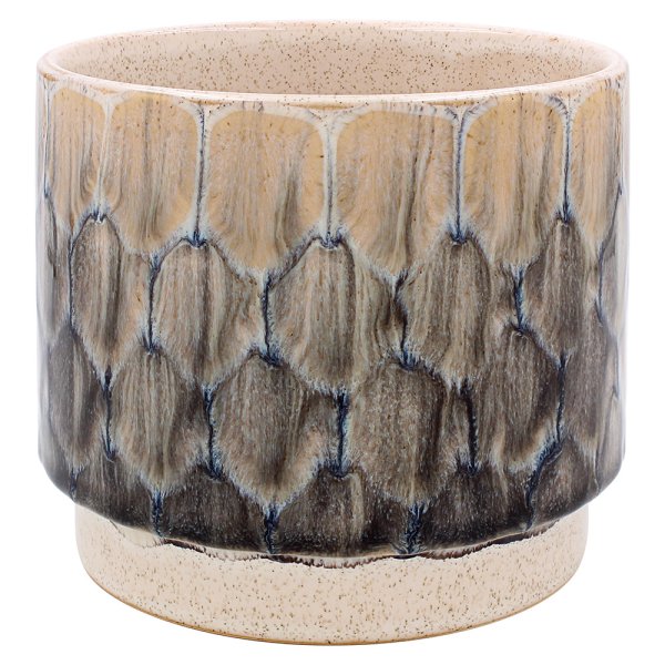 REACTIVE GLAZE PLANTER GRY13CM