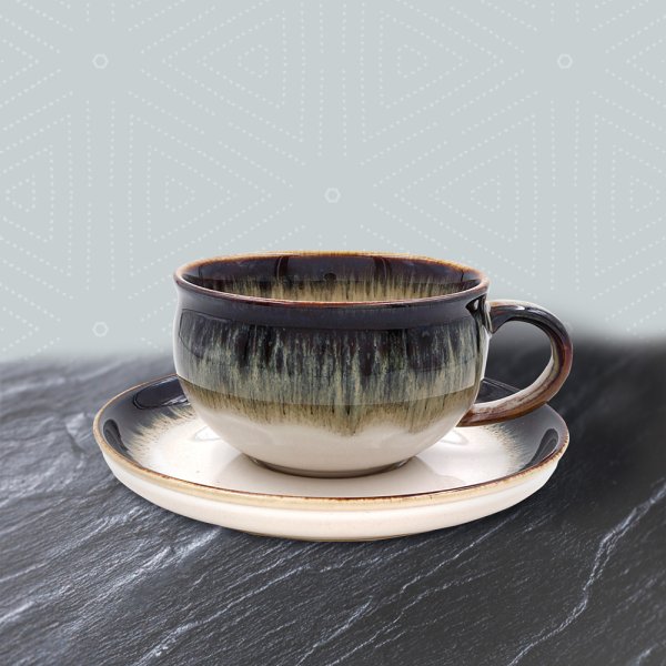 REACTIVE GLAZE CUP&SAUCER SET