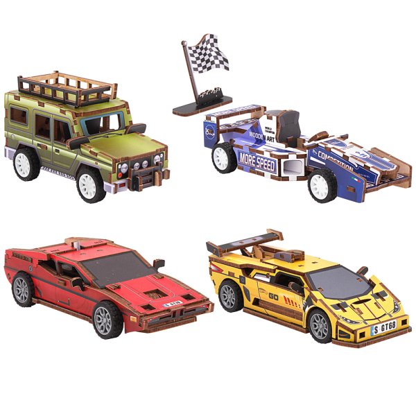 WOODCRAFT VEHICLES 4 ASST WOODCRAFT VEHICLES 4 ASST