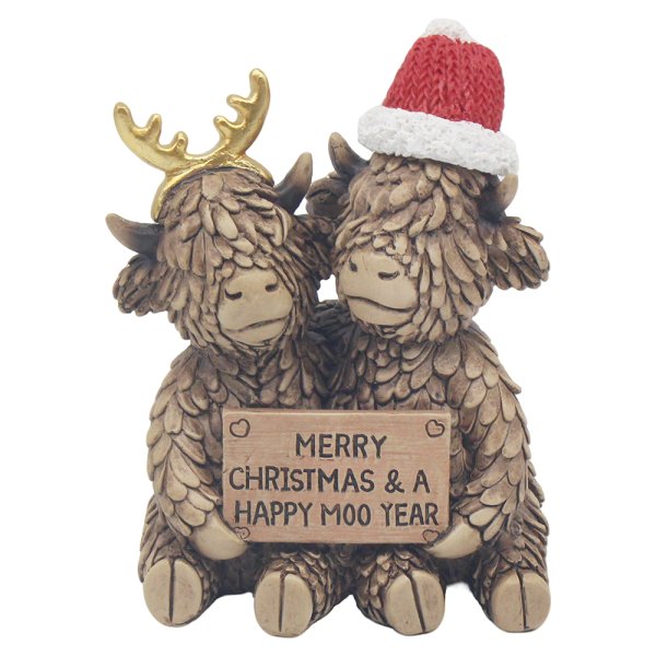XMAS HIGHLAND COWS MERRY XMAS
