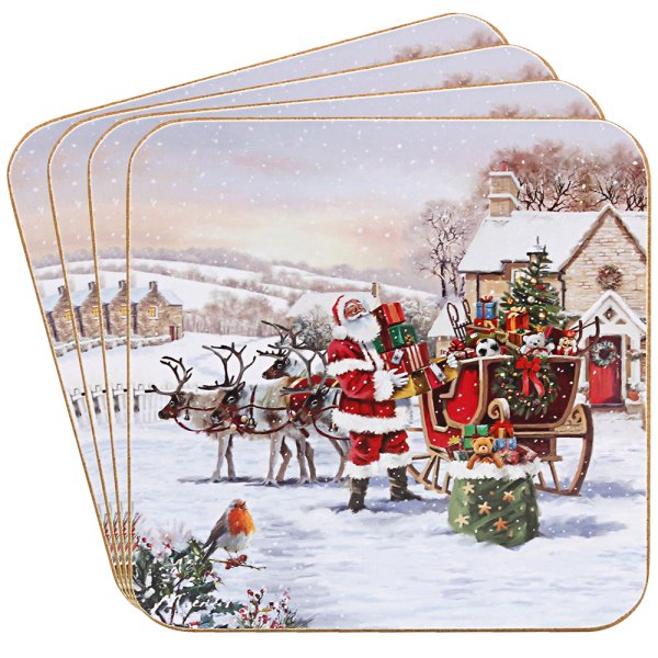 SANTA COASTERS 4 SET