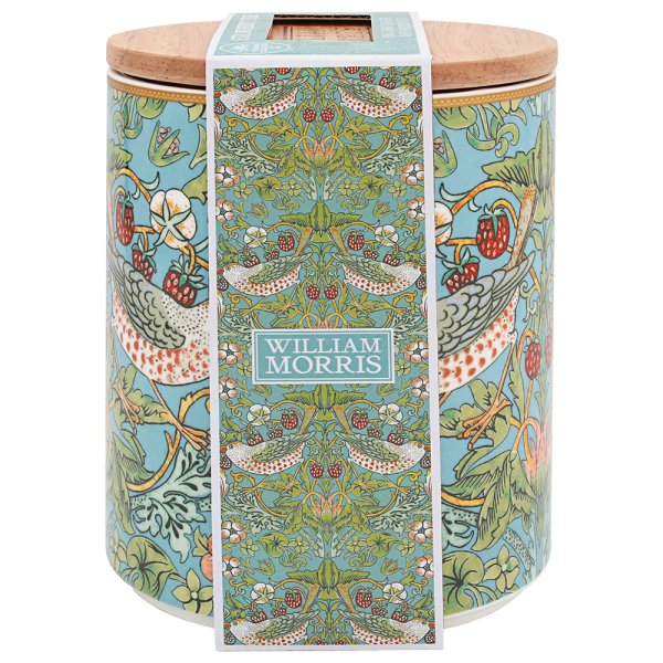 STRAWBERRY THEIF TEAL CANISTER